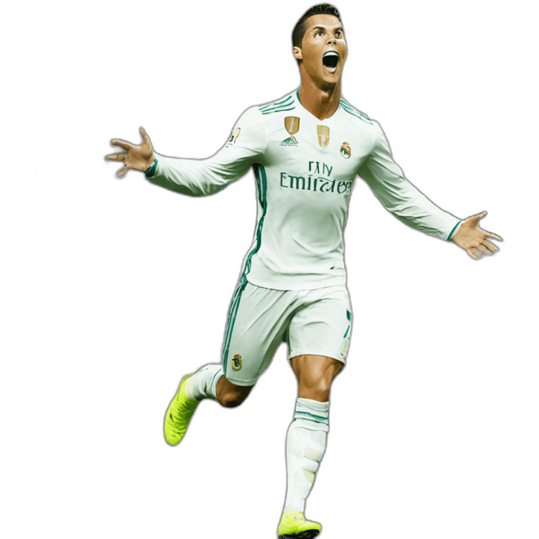 Cristiano Ronaldo celebratin a goal emoji