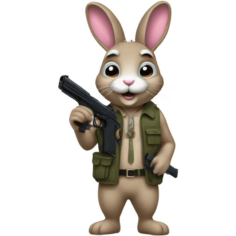  Bunny with. Gun  emoji