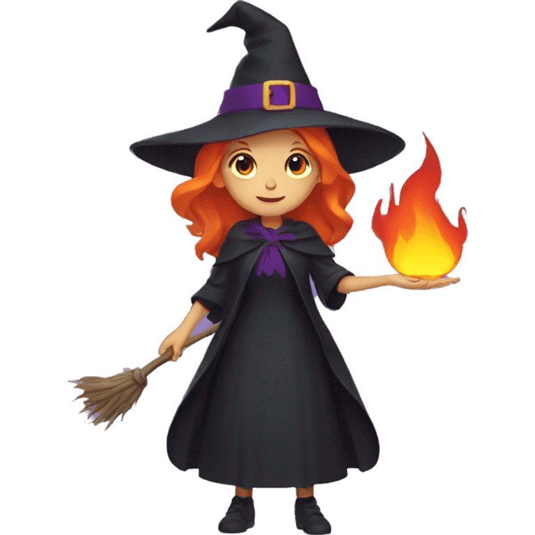 witch with flame on her hands emoji