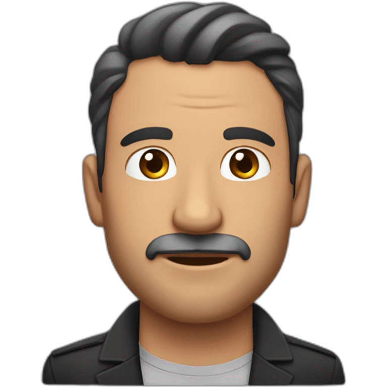 Hombre mayor sin barba ni bigi con músculos emoji