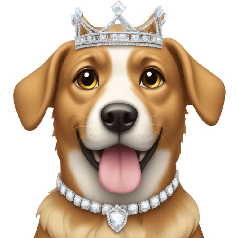 dog wearing tiara emoji