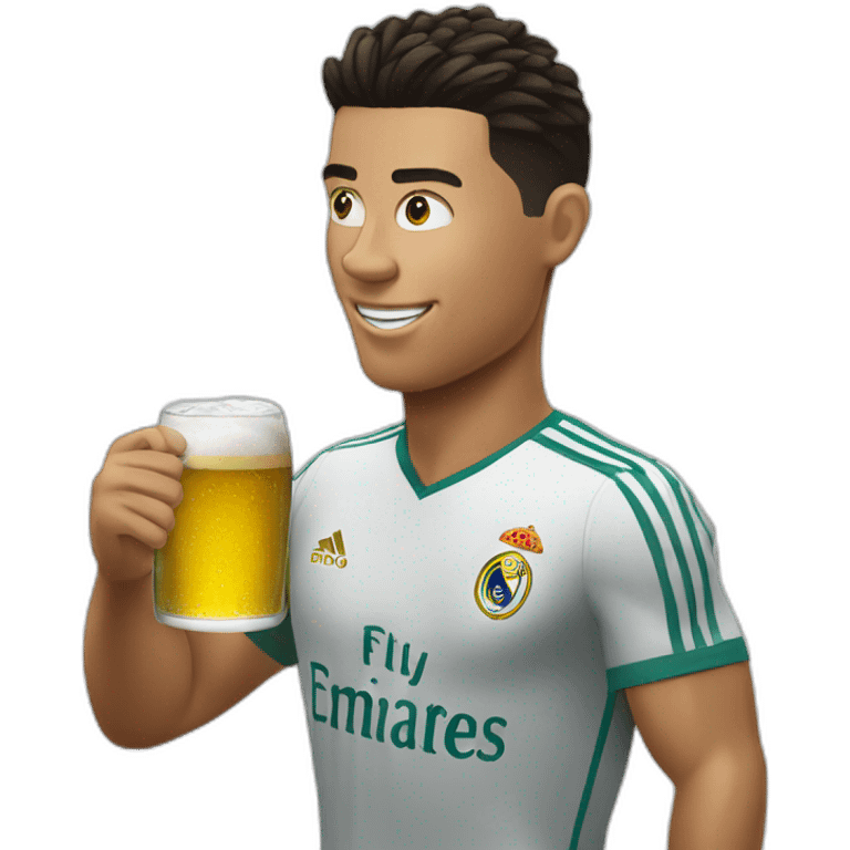 Ronaldo drink a beer emoji