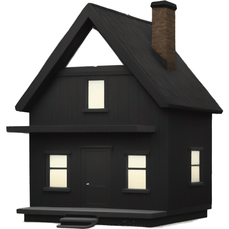 modern black cabin in woods emoji