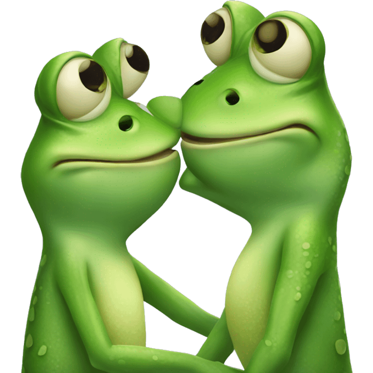 2 Cute frog kiss emoji