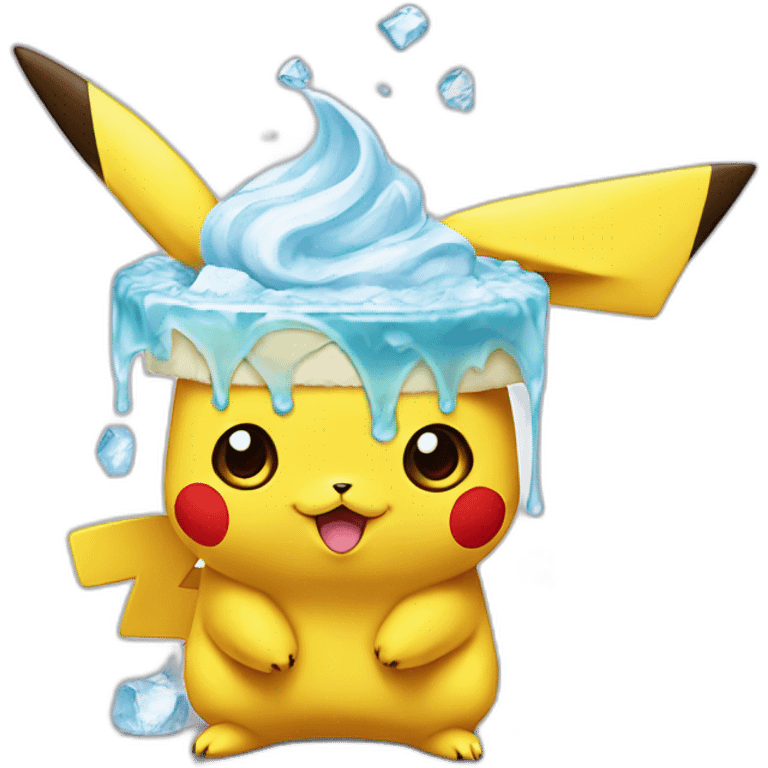 Pikachu with Ice créma emoji