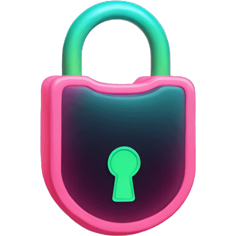 Neon lock emoji