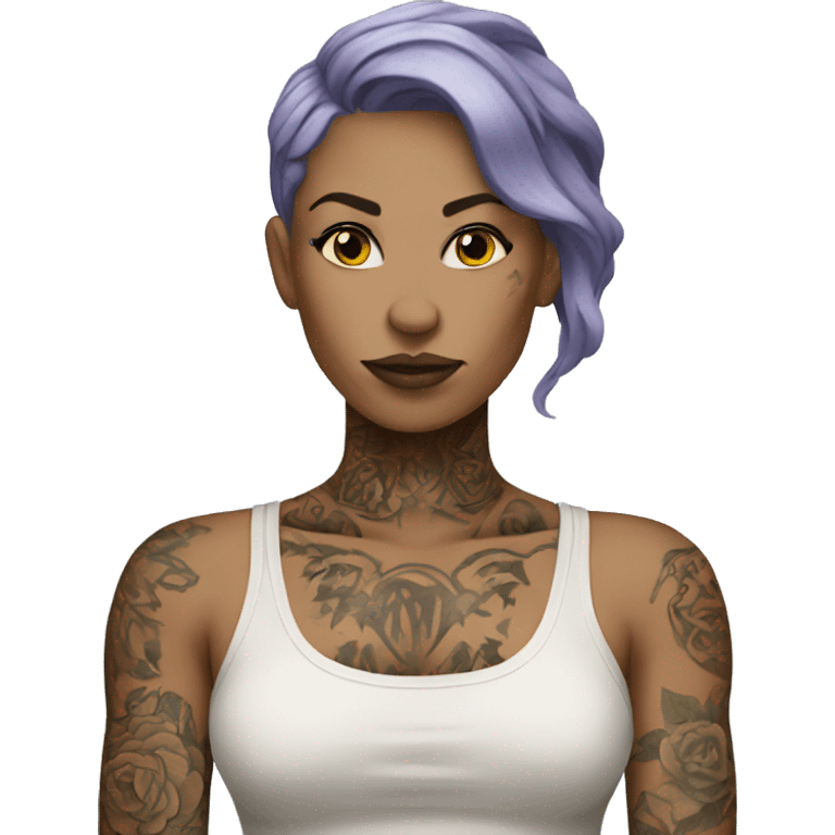 White woman with Tattoos emoji