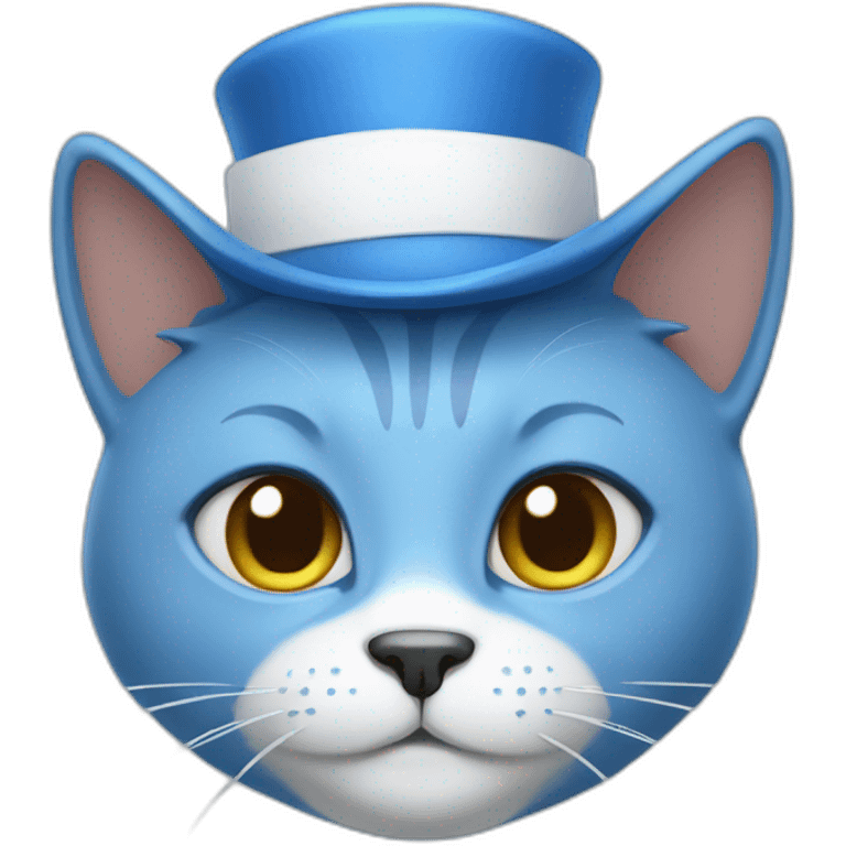 Blue cat with white hat emoji