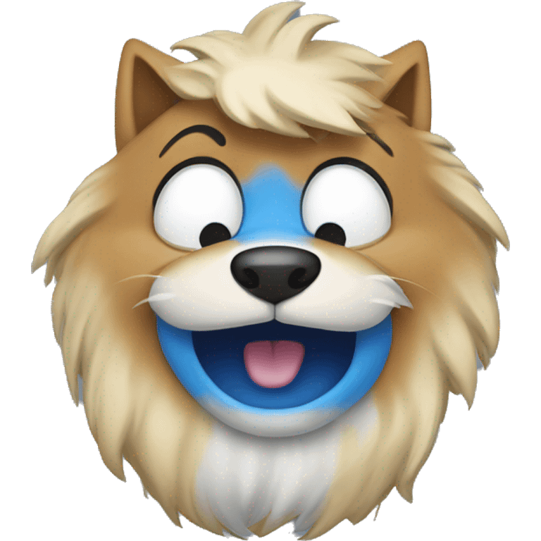 blue kitsunes emote cartoon emoji