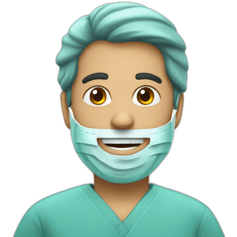 surgeon happy with beard emoji