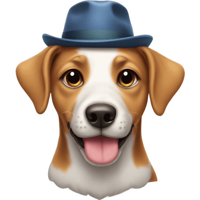 Dog wearing hat emoji