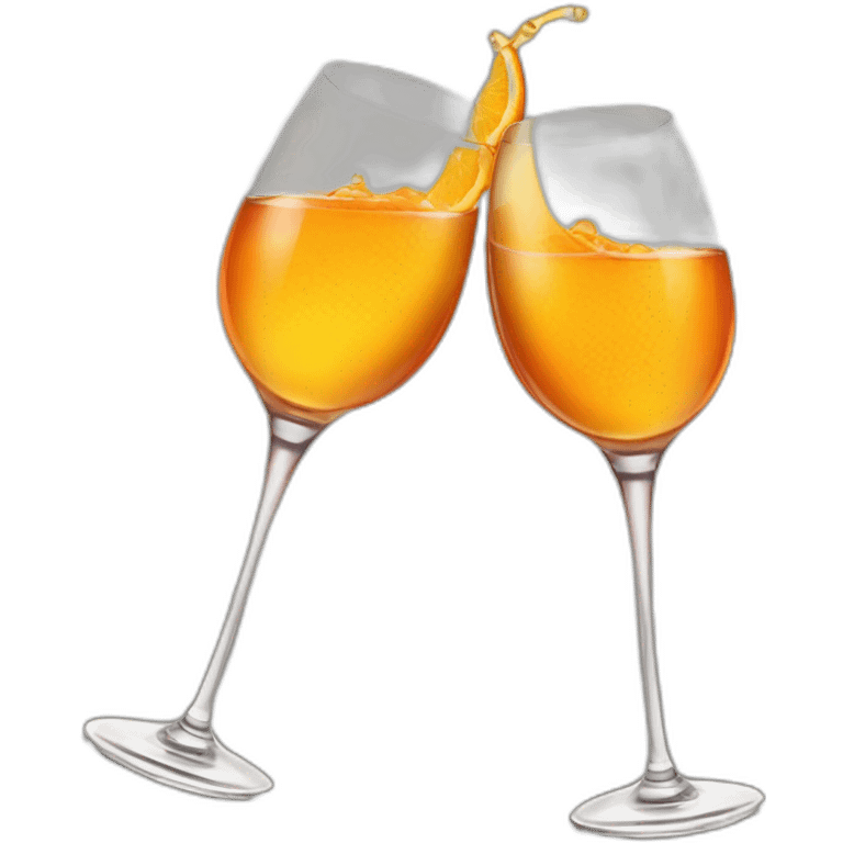 Two glasses of orange wine are clinking emoji