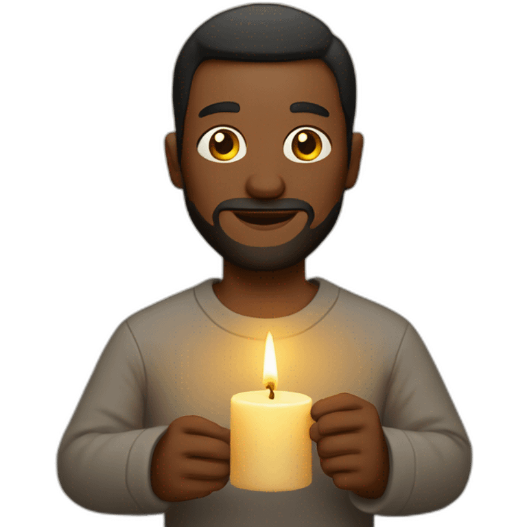 cult man holding candle emoji