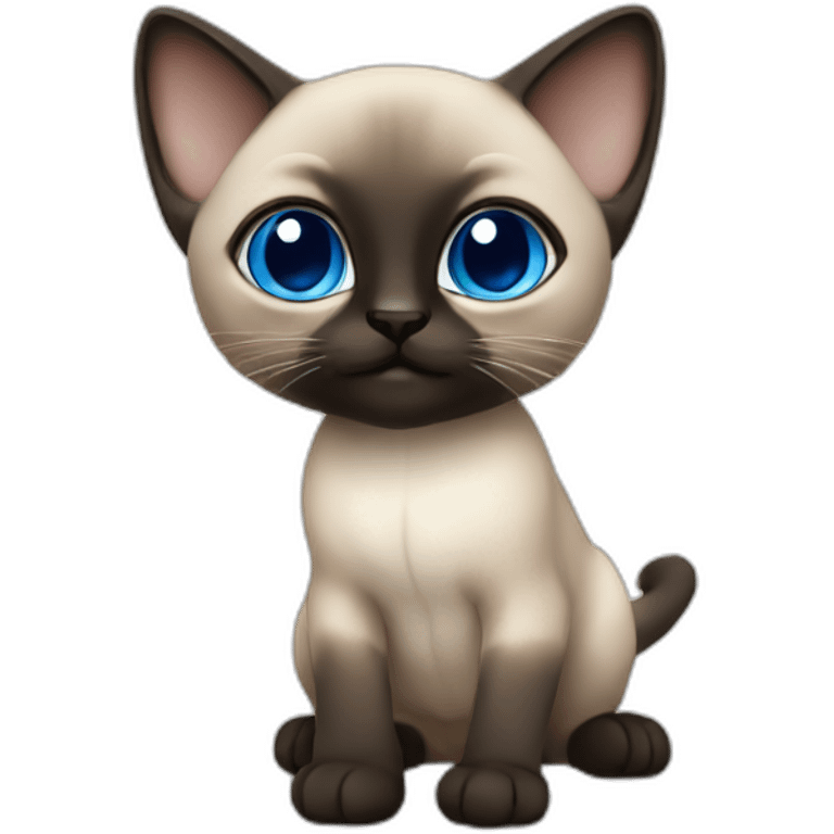 Siamese baby cat with dark face and blue eyes emoji