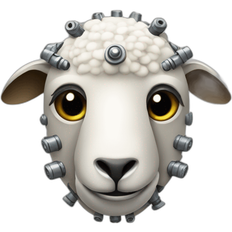 robot sheep with rivets emoji