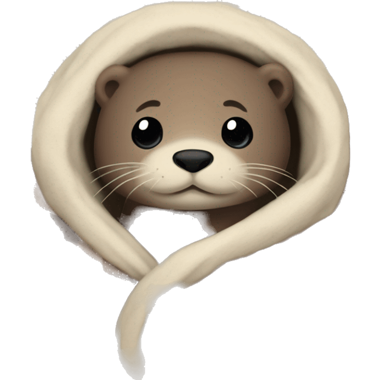 otter cozy in blanket emoji