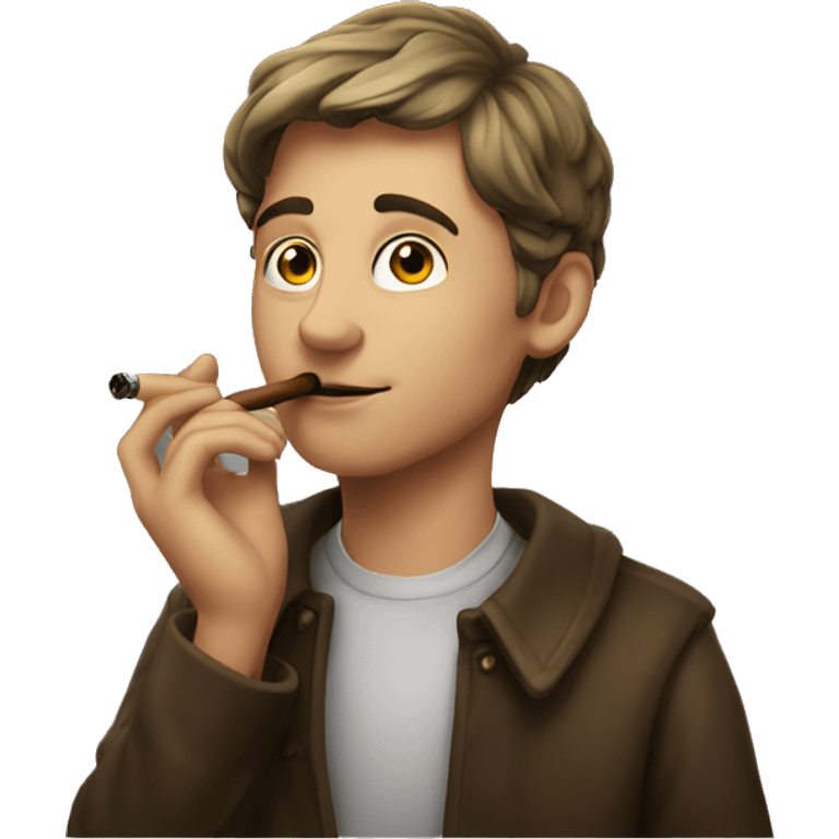 young man smoking a pipe emoji