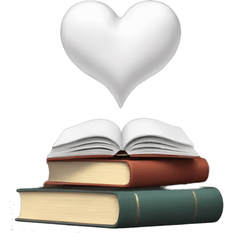 white heart with books inside emoji