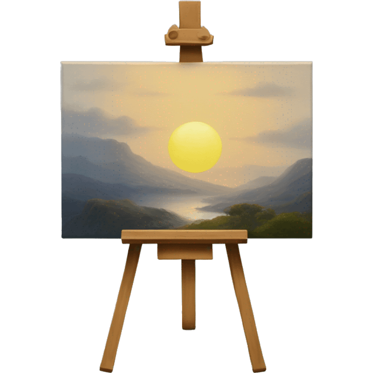 easel with a painting
 emoji