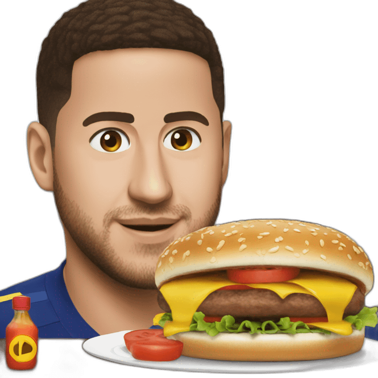 Eden hazard with burguer emoji