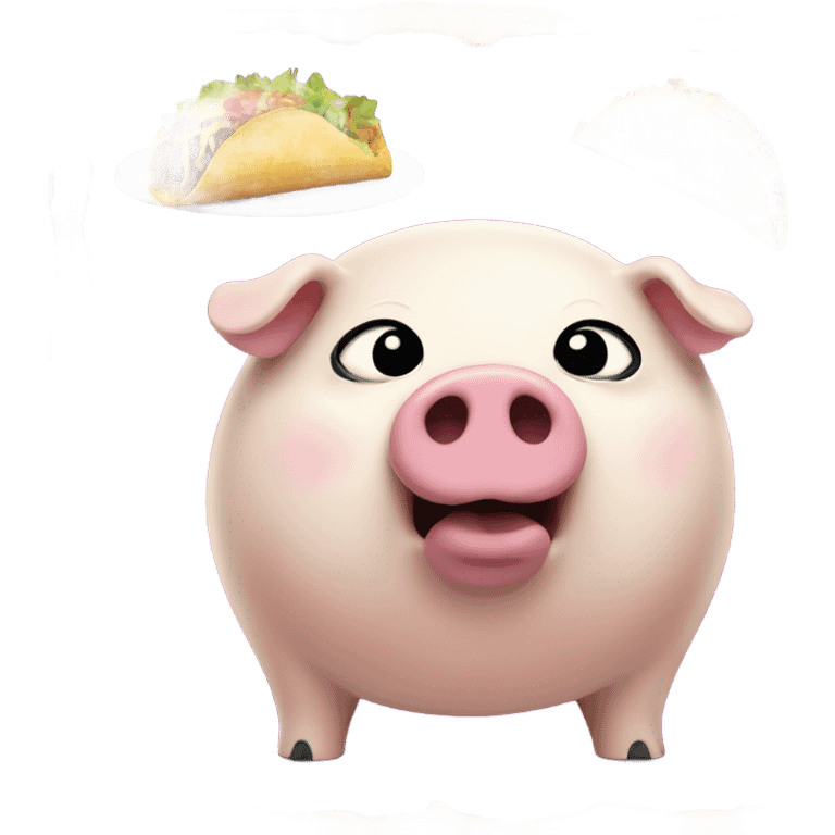 Fat pig eating taco bell emoji