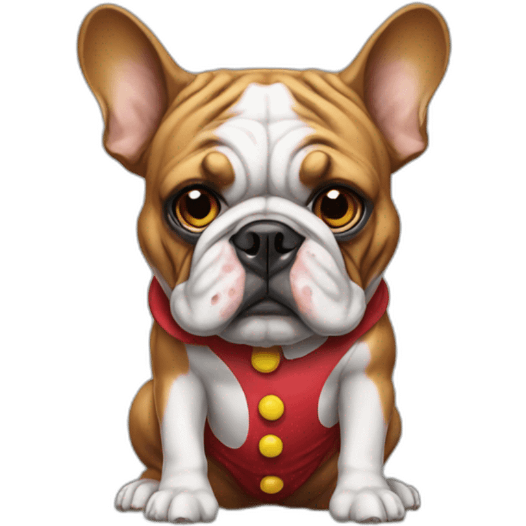 bulldog in a clown outfit emoji