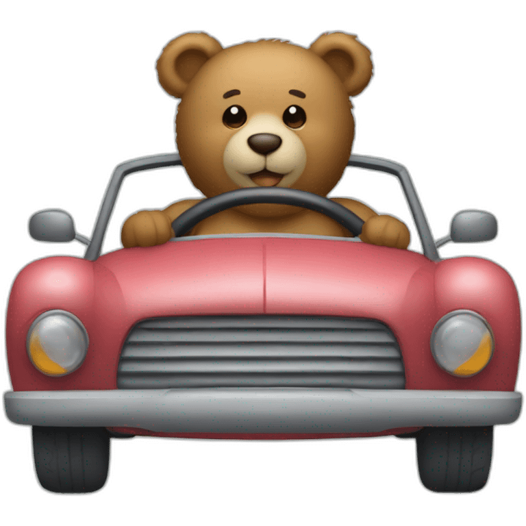 teddy bear driving a car emoji