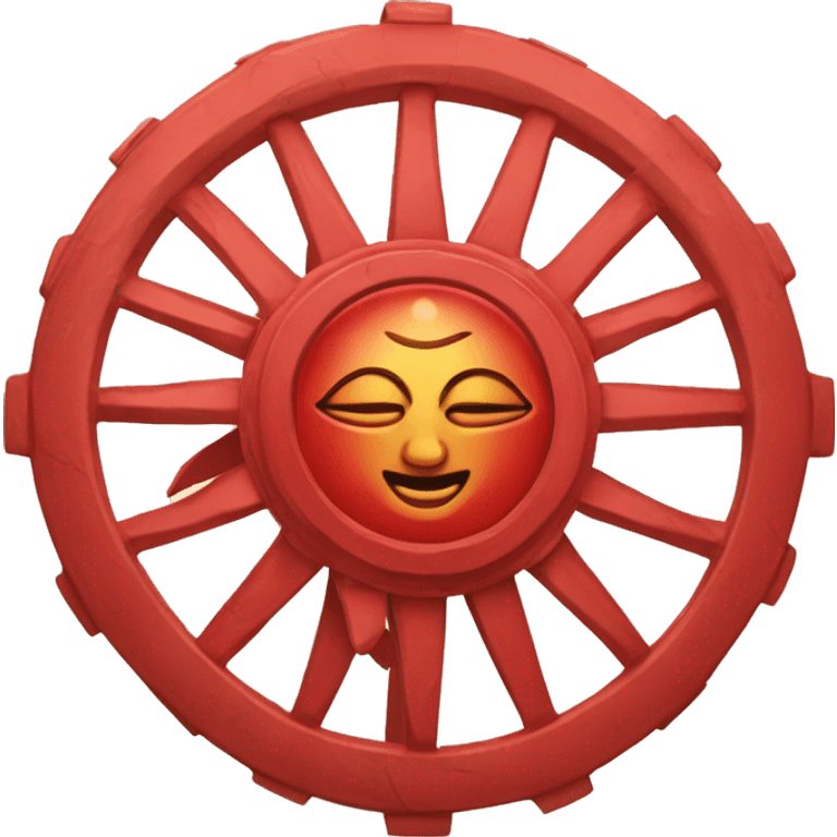 Red dharmachakra wheel  emoji