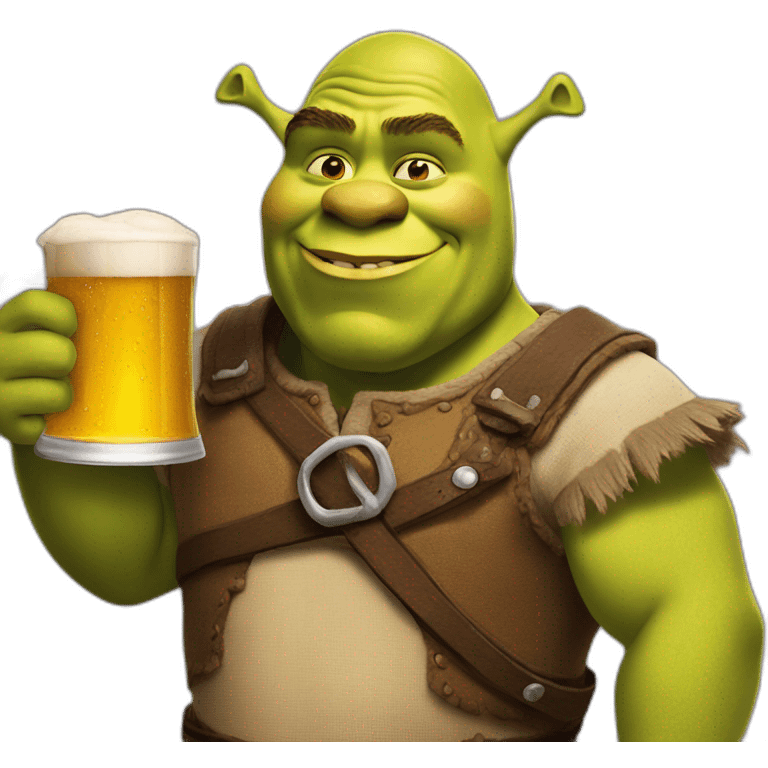 Shrek with a beer  emoji