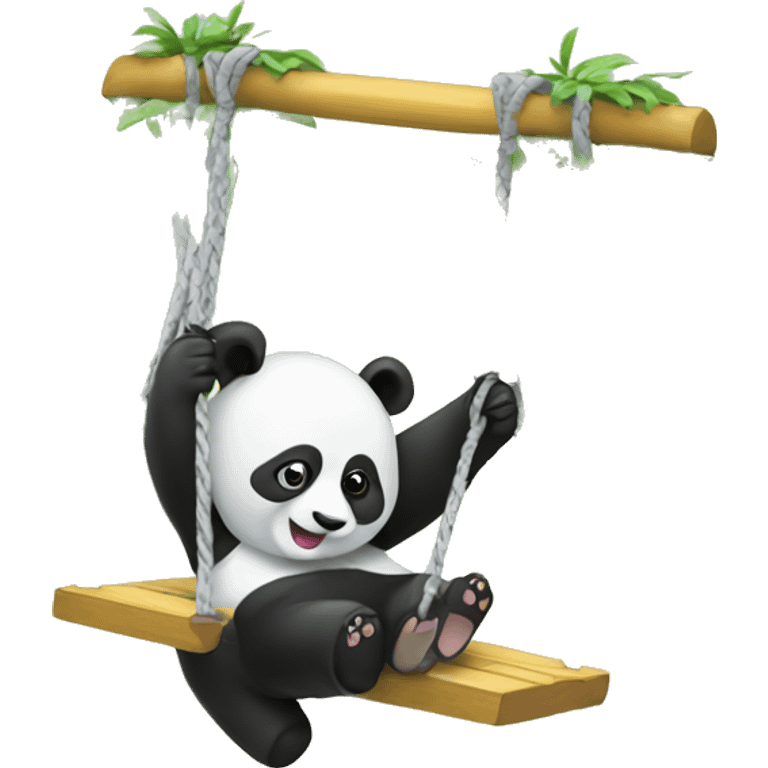 Panda swinging on a swing set emoji