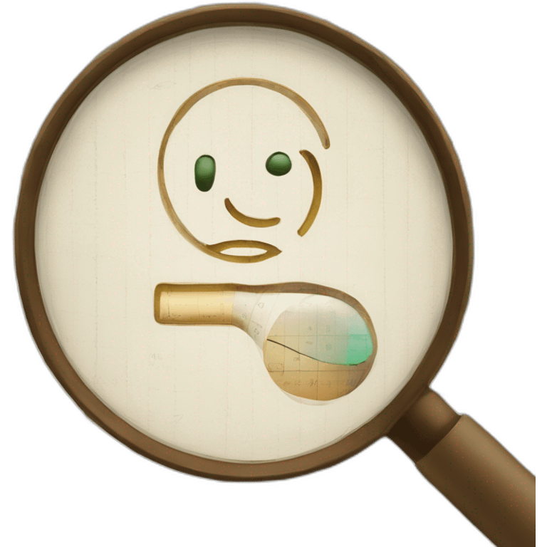 magnifying glass over a math equation emoji