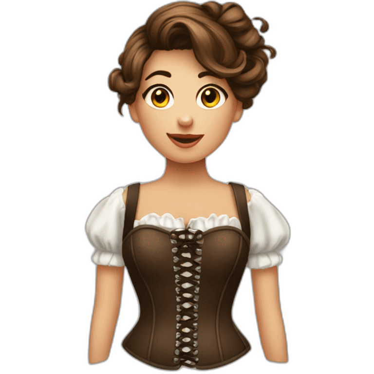 Fille brun cheveux long avec un corset emoji