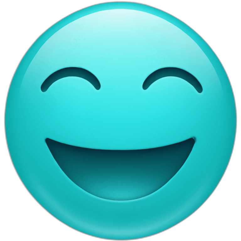 An simple aqua blue smiley emoji