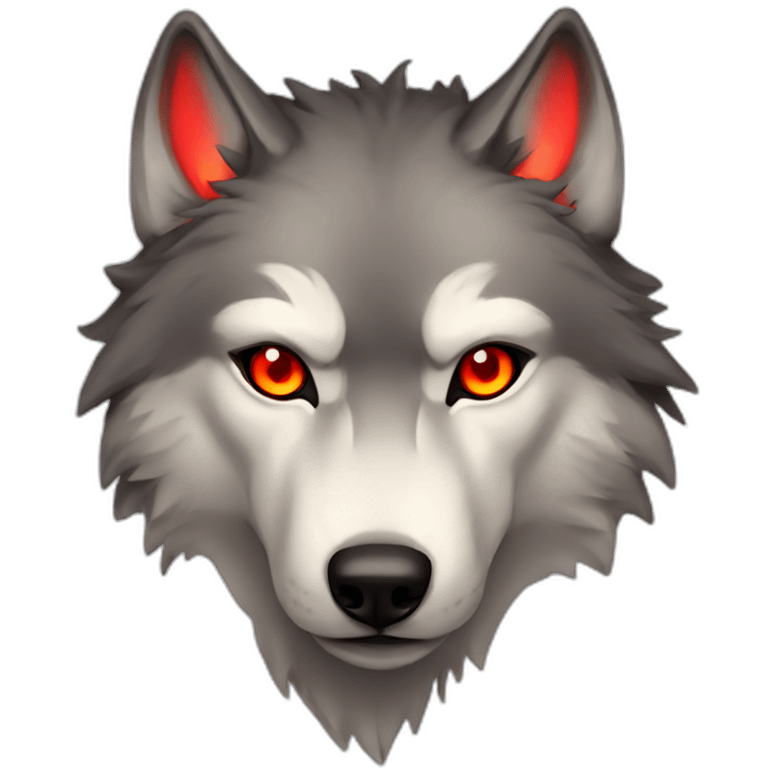 wolf human, red glowing eyes emoji