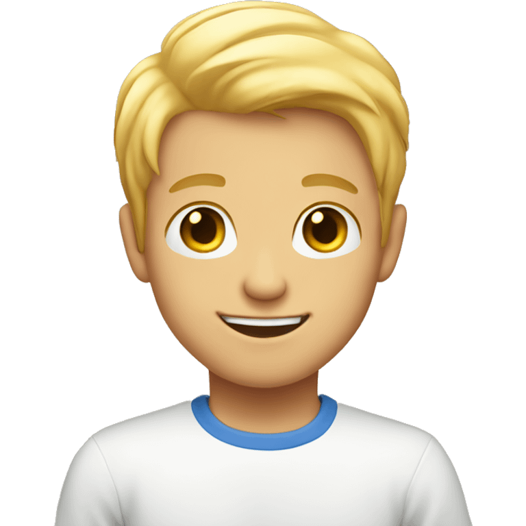 smiling boy with blonde hair birthday  emoji