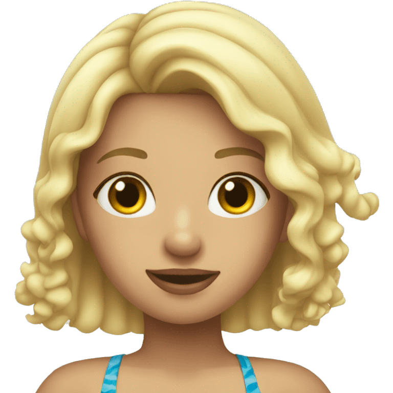 blonde girl at sea in a swimsuit emoji