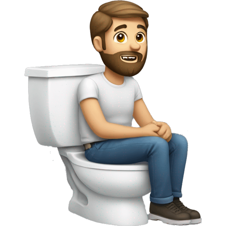 Bearded guy sitting on a toilet emoji