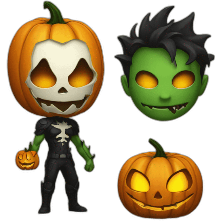 half venom and half jack-o-lantern emoji