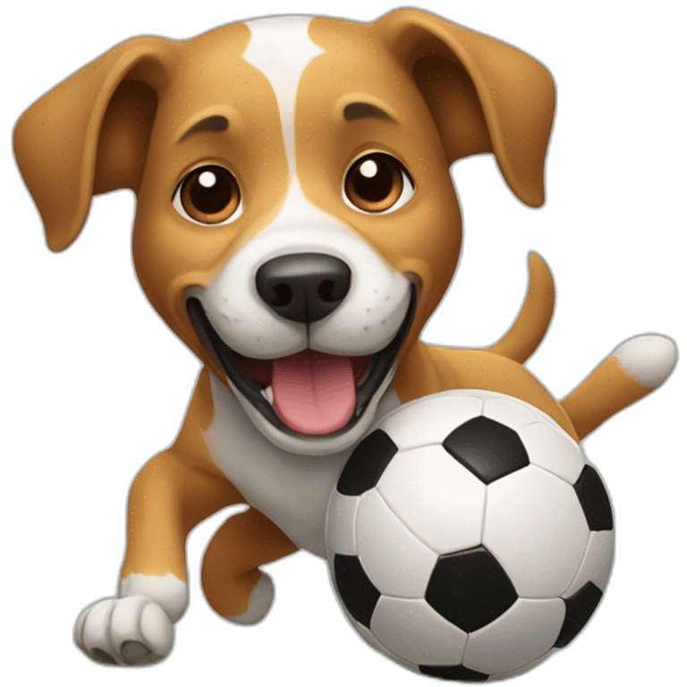 dog playing soccer emoji