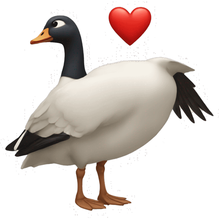 The goose that holds the heart emoji