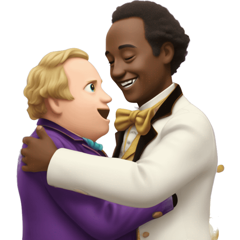 Willy Wonka patting Augustus Gloop on the stomach  emoji