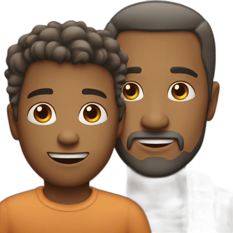 A father that give's a white rock to his son emoji