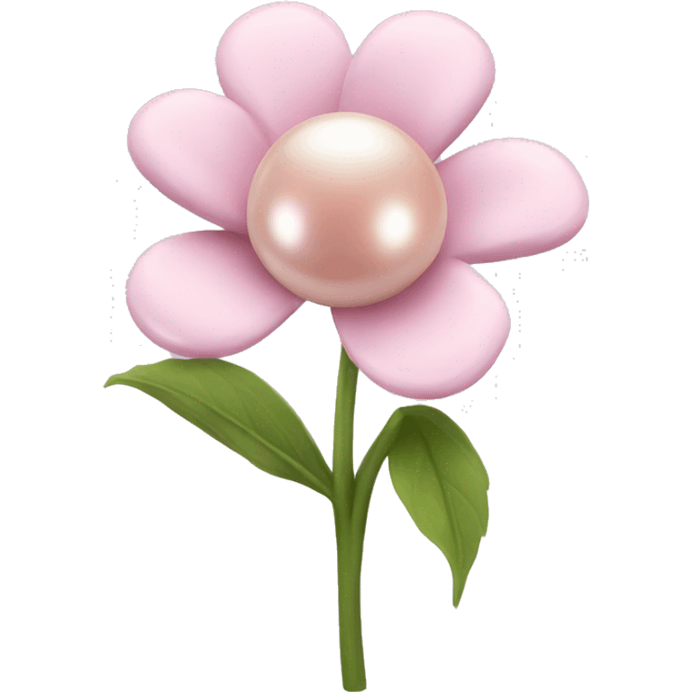 Pearl light pink flower emoji