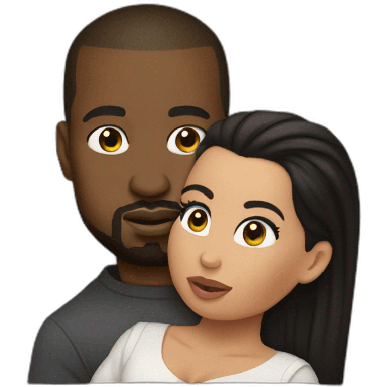 kim kardashian carrying midget kanye emoji