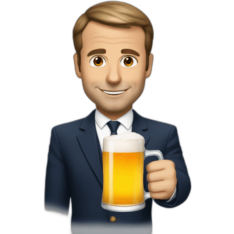 Emanuel macron drink beer emoji