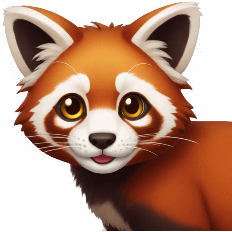 Red Panda Cat hybrid full body emoji