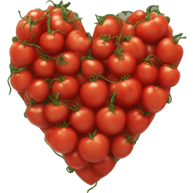 red heart adorned with tomato garlands emoji