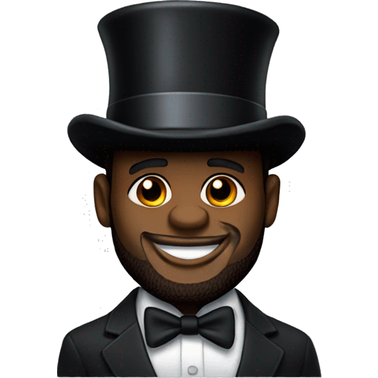 lebron james with a top hat emoji