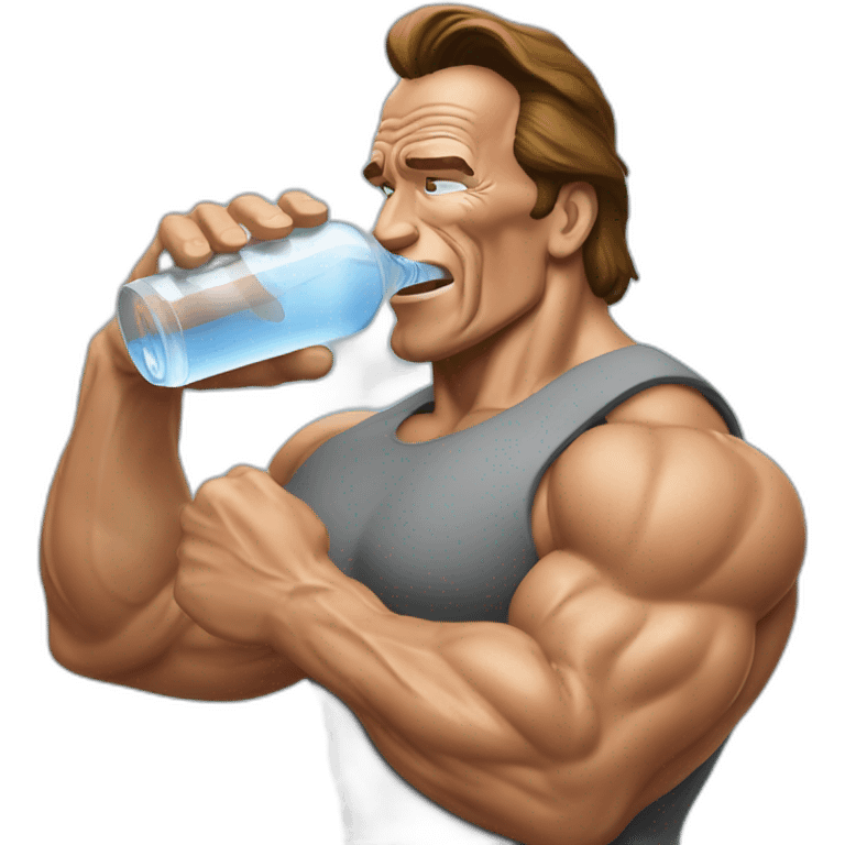 arnold schwarzenegger drinking water emoji