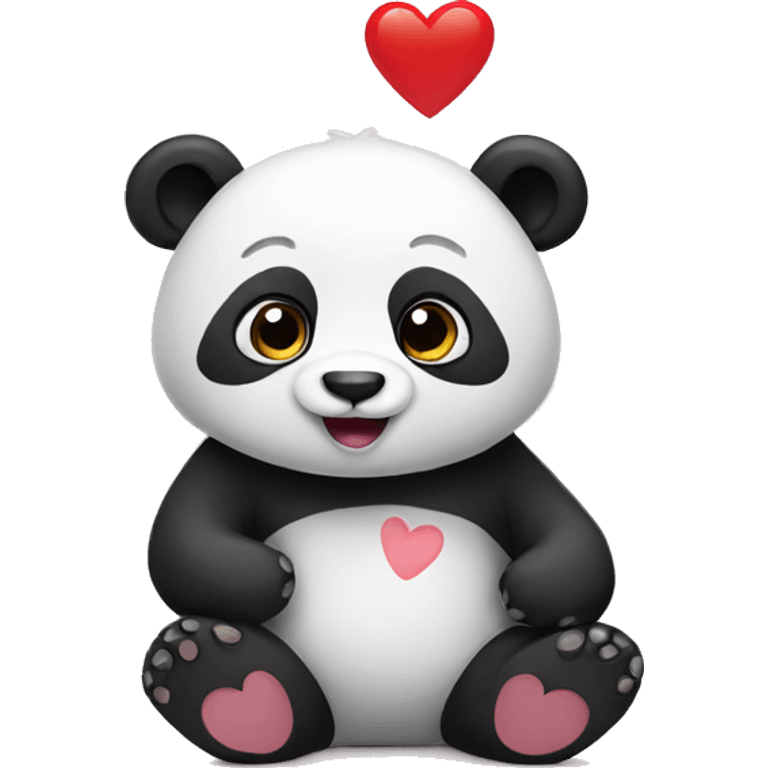 Panda with heart emoji